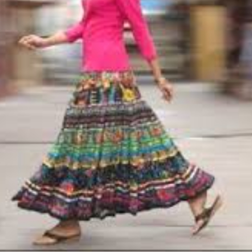 TravelSmith Multicolor Boho Maxi Skirt